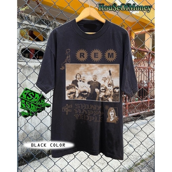 REM Glanzend Happy People-T-shirt - Picture 1 of 4